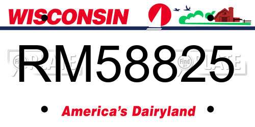 RM58825 Wisconsin License Plate