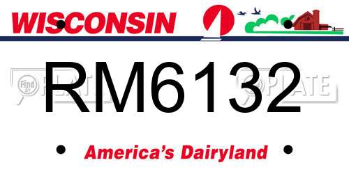 RM6132 Wisconsin License Plate