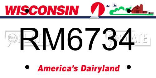 RM6734 Wisconsin License Plate