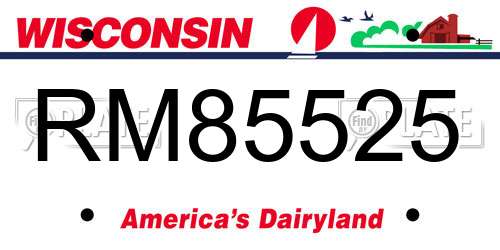 RM85525 Wisconsin License Plate