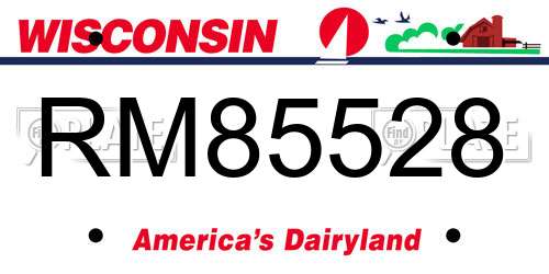 RM85528 Wisconsin License Plate