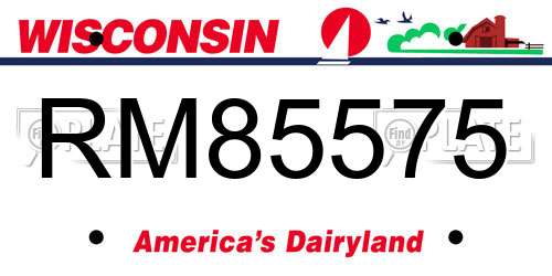 RM85575 Wisconsin License Plate
