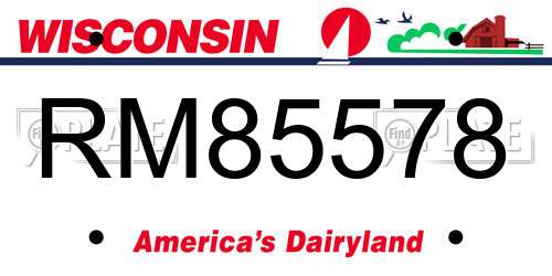 RM85578 Wisconsin License Plate