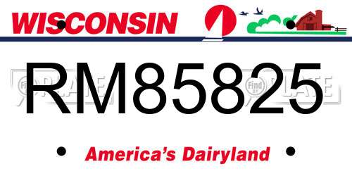 RM85825 Wisconsin License Plate