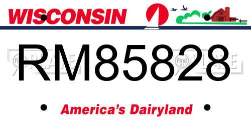 RM85828 Wisconsin License Plate