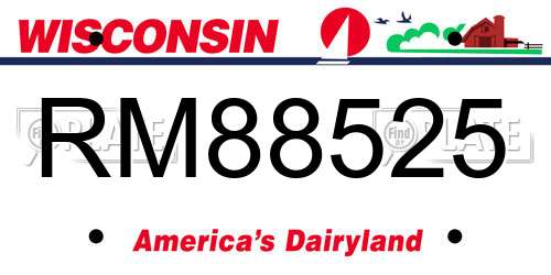 RM88525 Wisconsin License Plate