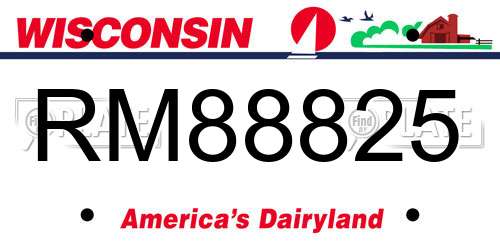 RM88825 Wisconsin License Plate