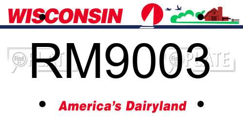 RM9003 Wisconsin License Plate