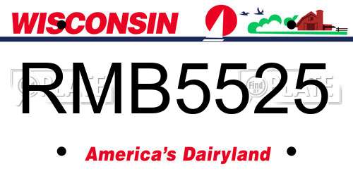 RMB5525 Wisconsin License Plate