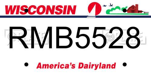 RMB5528 Wisconsin License Plate