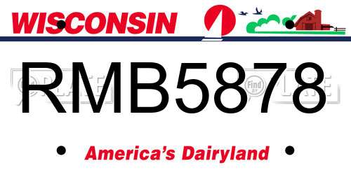 RMB5878 Wisconsin License Plate