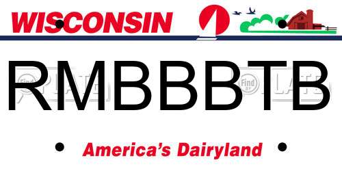 RMBBBTB Wisconsin License Plate