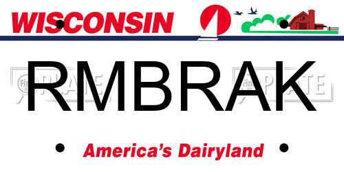 RMBRAK Wisconsin License Plate
