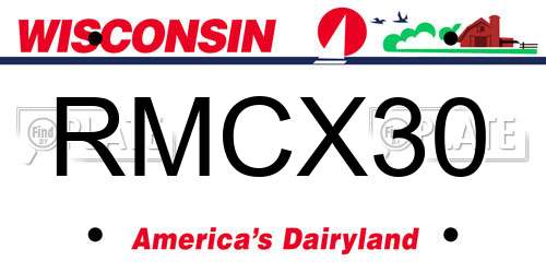 RMCX30 Wisconsin License Plate