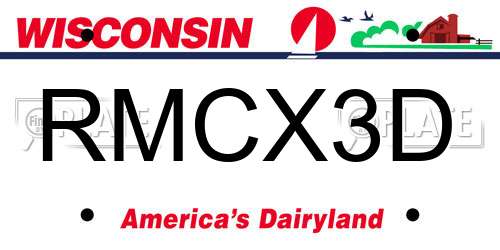 RMCX3D Wisconsin License Plate