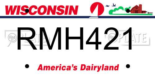 RMH421 Wisconsin License Plate