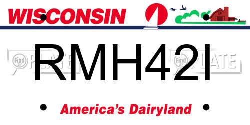 RMH42I Wisconsin License Plate