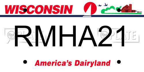 RMHA21 Wisconsin License Plate