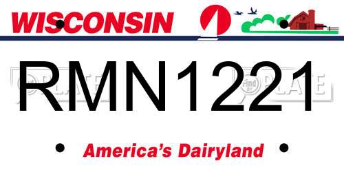 RMN1221 Wisconsin License Plate