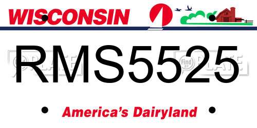 RMS5525 Wisconsin License Plate