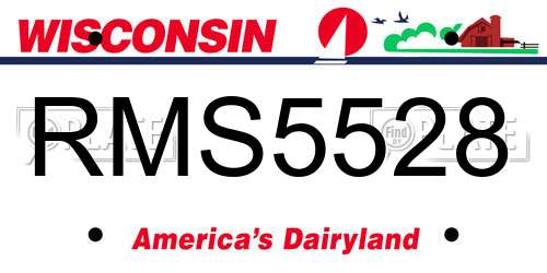 RMS5528 Wisconsin License Plate