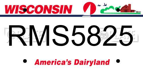 RMS5825 Wisconsin License Plate