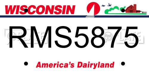 RMS5875 Wisconsin License Plate