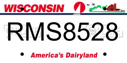 RMS8528 Wisconsin License Plate