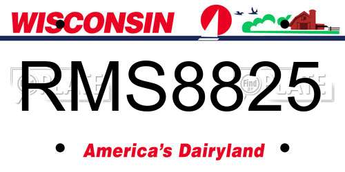 RMS8825 Wisconsin License Plate