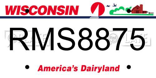 RMS8875 Wisconsin License Plate