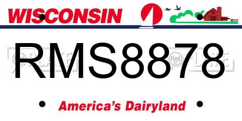RMS8878 Wisconsin License Plate