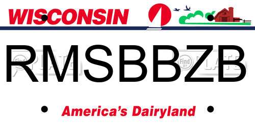 RMSBBZB Wisconsin License Plate