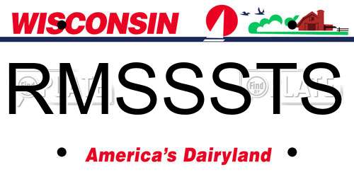 RMSSSTS Wisconsin License Plate
