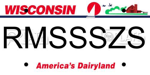 RMSSSZS Wisconsin License Plate