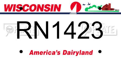 RN1423 Wisconsin License Plate