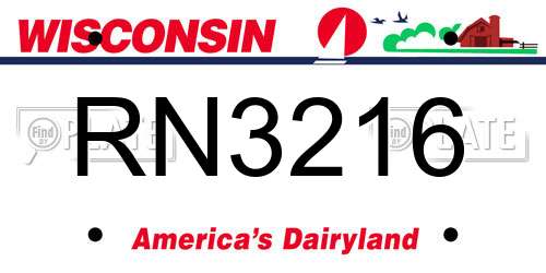 RN3216 Wisconsin License Plate