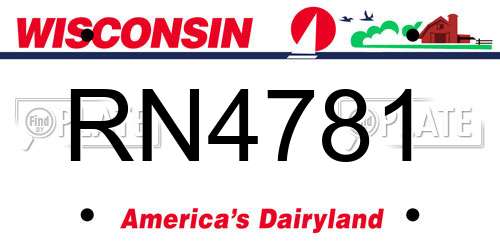 RN4781 Wisconsin License Plate