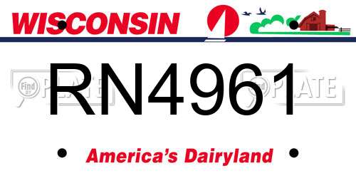 RN4961 Wisconsin License Plate