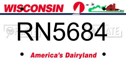 RN5684 Wisconsin License Plate