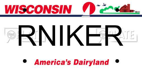 RNIKER Wisconsin License Plate