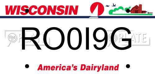 RO0I9G Wisconsin License Plate