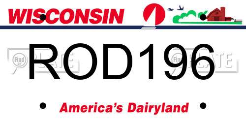 ROD196 Wisconsin License Plate