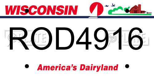 ROD4916 Wisconsin License Plate