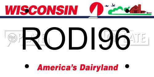 RODI96 Wisconsin License Plate