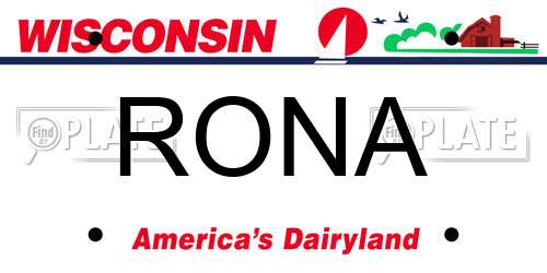 RONA Wisconsin License Plate