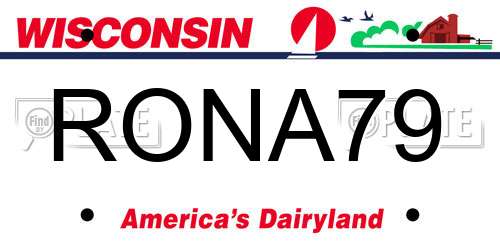 RONA79 Wisconsin License Plate