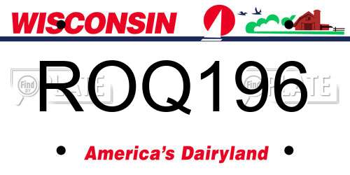 ROQ196 Wisconsin License Plate