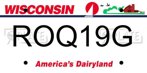 ROQ19G Wisconsin License Plate