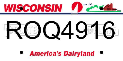 ROQ4916 Wisconsin License Plate