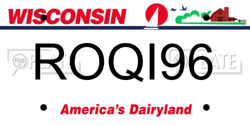 ROQI96 Wisconsin License Plate